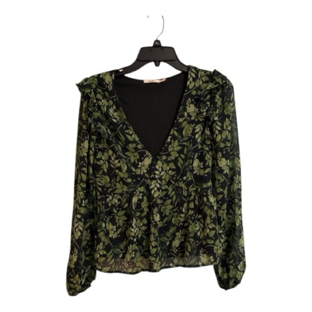 Miami Black and Green Floral Blouse